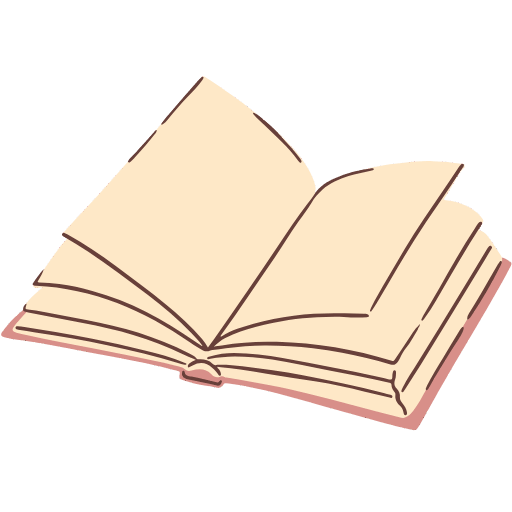 Tekening van opengeslagen boek
