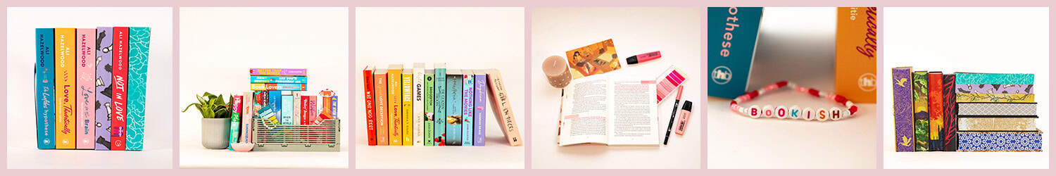 Collage van decoratieve foto's met YA-boeken